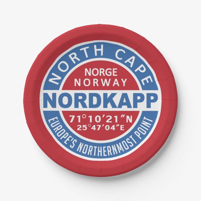 NORDKAPP Norway Paper Plates (Front)