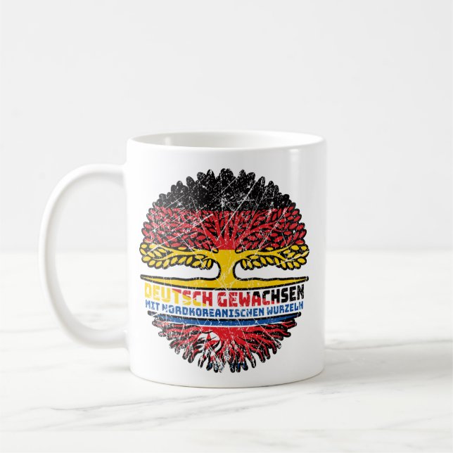 Nordkorea Nordkoreanisch Deutsch Deutschland Baum Coffee Mug (Left)