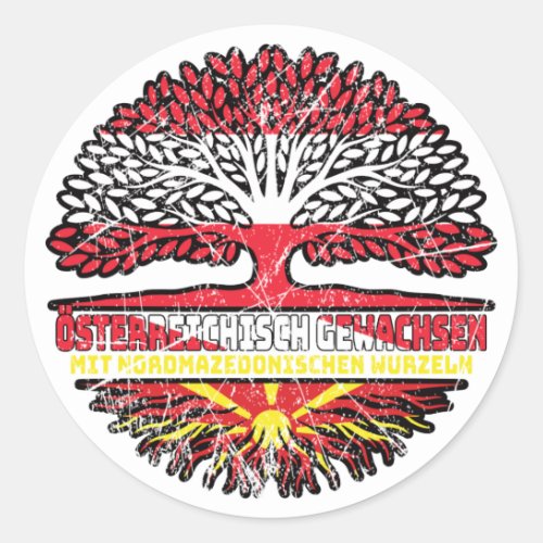Nordmazedonien Nordmazedonisch sterreich Classic Round Sticker