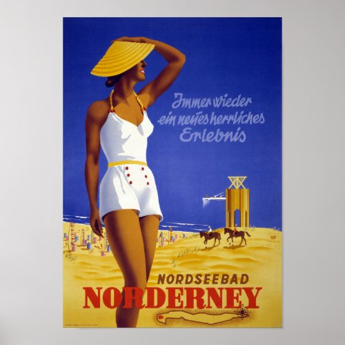 Nordseebad Norderney Germany Vintage Poster Restor