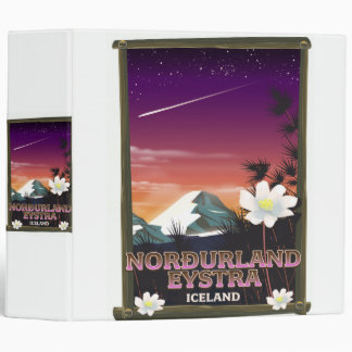 Norðurland eystra Iceland travel poster 3 Ring Binder