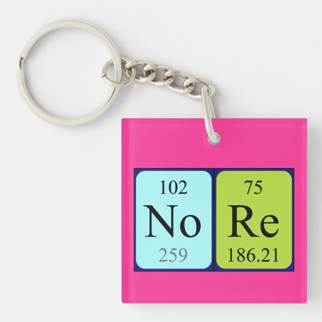 Nore periodic table name keyring (Front)
