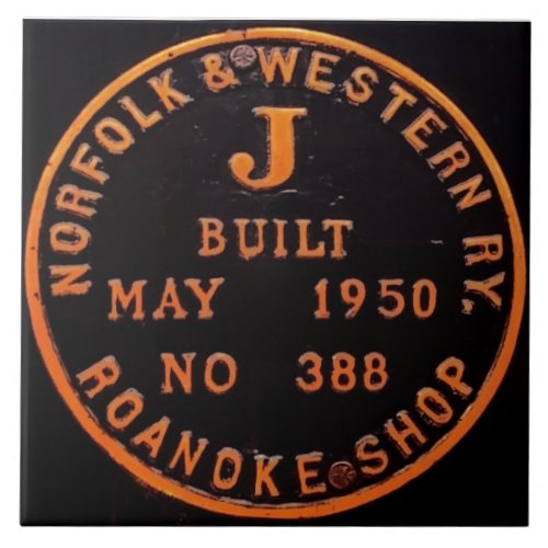 Norfolk and Western 611 Builders Plate Tile