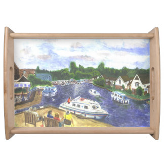 Norfolk Broads view from Wroxham Bridge Serving Tray