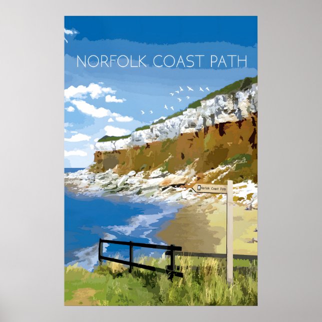 Norfolk Coast Path National Trail Travel Poster (Front)