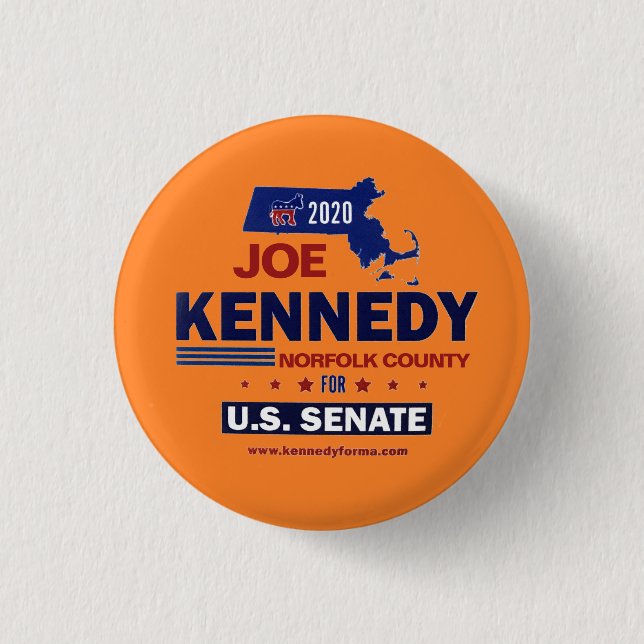 Norfolk County for Joe Kennedy 2020 Button (Front)