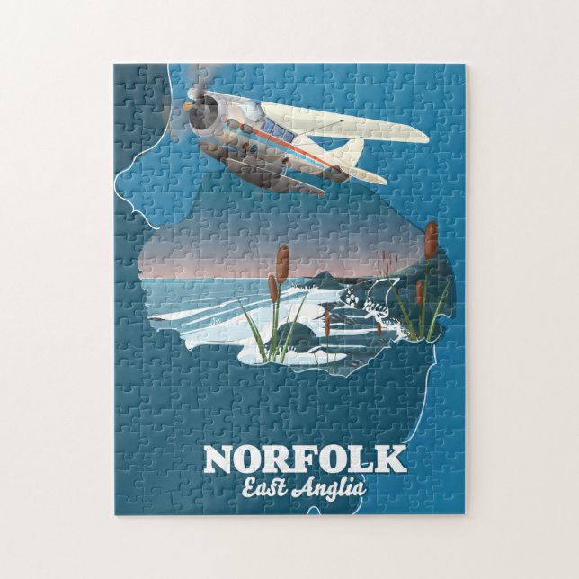 Norfolk East Anglia map  Jigsaw Puzzle (Vertical)