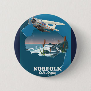 Norfolk East Anglia map  Two-Tone Coffee Mug Button