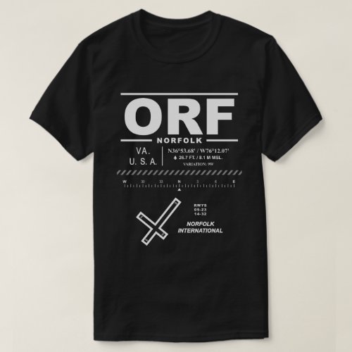 Norfolk International Airport ORF T_Shirt