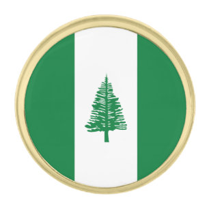 Norfolk Island Flag Gold Finish Lapel Pin