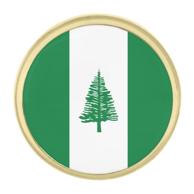 Norfolk Island Flag Gold Finish Lapel Pin (Front)