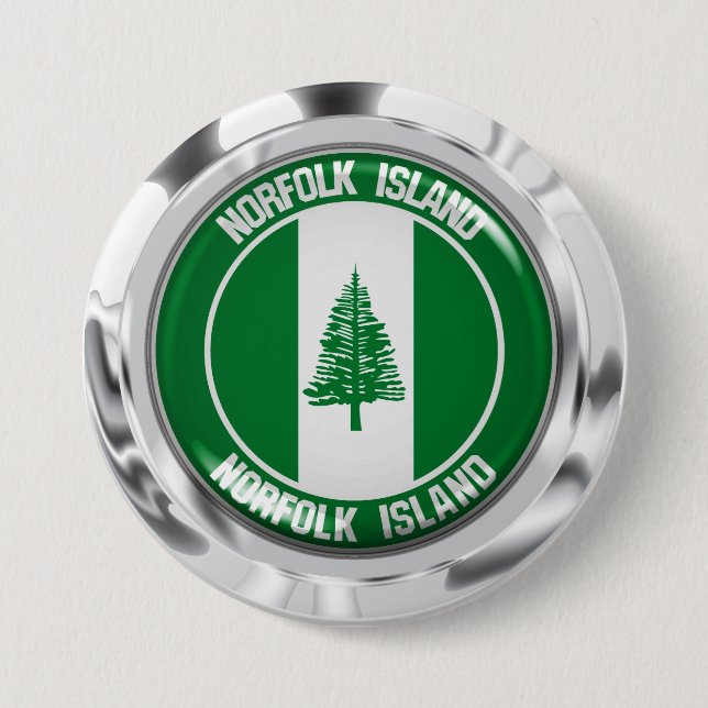 Norfolk Island Round Emblem Button (Front)