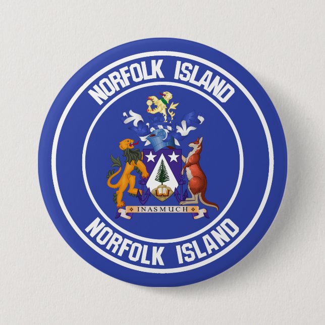 Norfolk Island Round Emblem Button (Front)