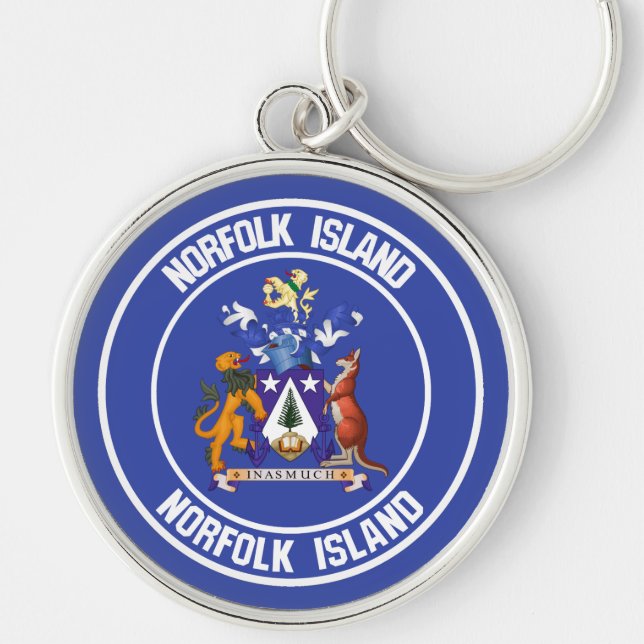 Norfolk Island Round Emblem Keychain (Front)