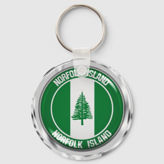 Norfolk Island Round Emblem Keychain (Front)