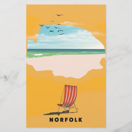 Norfolk Map illustrated travel poster (Back)