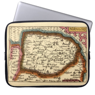 Norfolk "Norfolcke" County England Old Atlas Map Laptop Sleeve