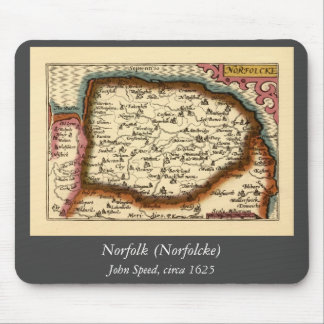 Norfolk "Norfolcke" County England Old Atlas Map Mouse Pad