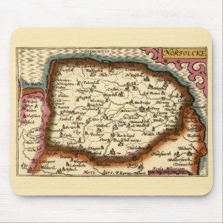 Norfolk "Norfolcke" County England Old Atlas Map Mouse Pad
