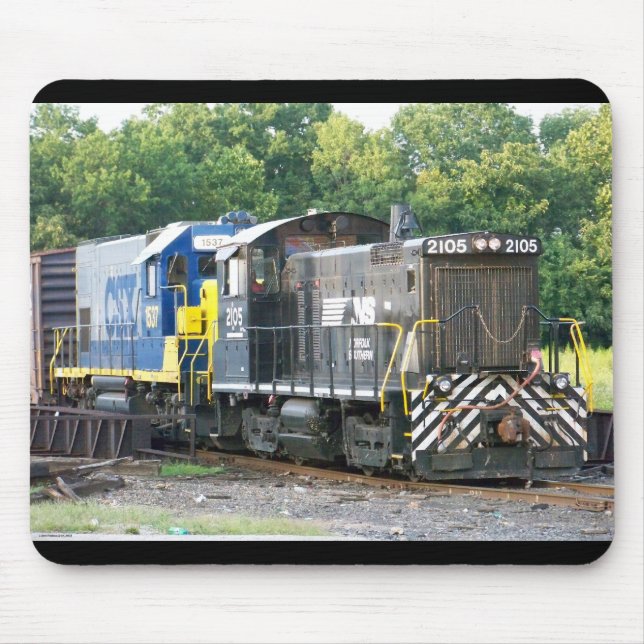 Norfolk Southern SW- 1001 2105 & CSX 1537 Mouse Pad (Front)
