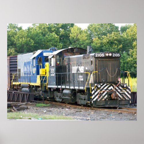 Norfolk Southern SW_ 1001 2105  CSX 1537 Poster