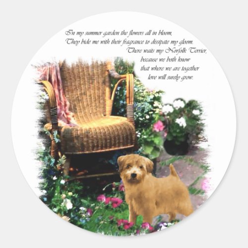 Norfolk Terrier Art Gifts Classic Round Sticker