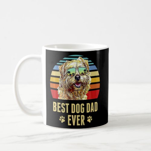 Norfolk Terrier Best Dog Dad Ever Retro Sunset  Coffee Mug