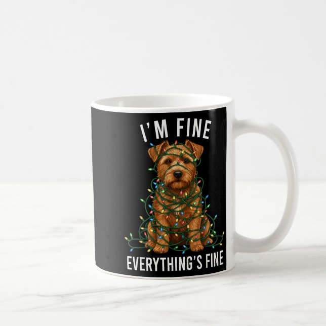 Norfolk Terrier Christmas I'm Fine Everything Is F Coffee Mug (Right)