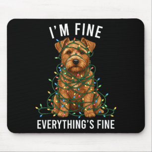 Norfolk Terrier Christmas I'm Fine Everything Is F Mouse Pad