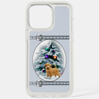 Norfolk Terrier Cute Blue Christmas Holidays iPhone 15 Pro Max Case