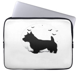Norfolk Terrier Dog � Halloween Moon Silhouette Cl Laptop Sleeve