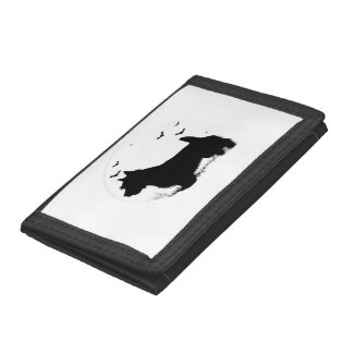 Norfolk Terrier Dog � Halloween Moon Silhouette Cl Trifold Wallet