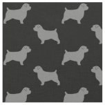 Norfolk Terrier Dog Silhouettes Black and Grey Fabric