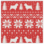 Norfolk Terrier Dog Silhouettes Christmas Holiday Fabric