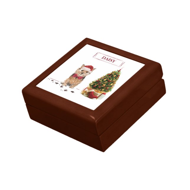 Norfolk Terrier Funny Christmas Dog with Tree Gift Box (Side)