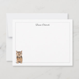 Norfolk Terrier Gray Border Personalized Note Card