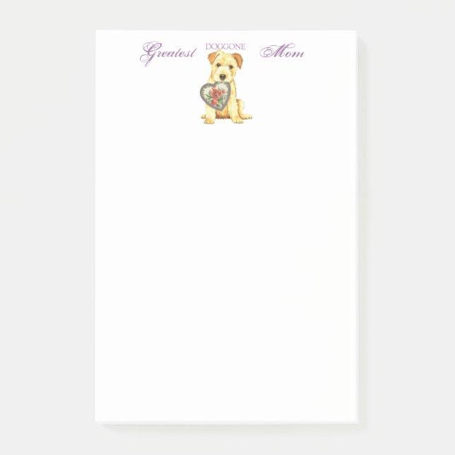 Norfolk Terrier Heart Mom Post-it Notes (Front)