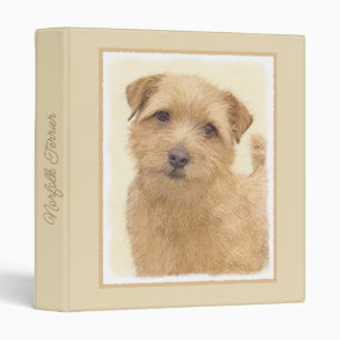 Norfolk Terrier Painting - Original Dog Art 3 Ring Binder