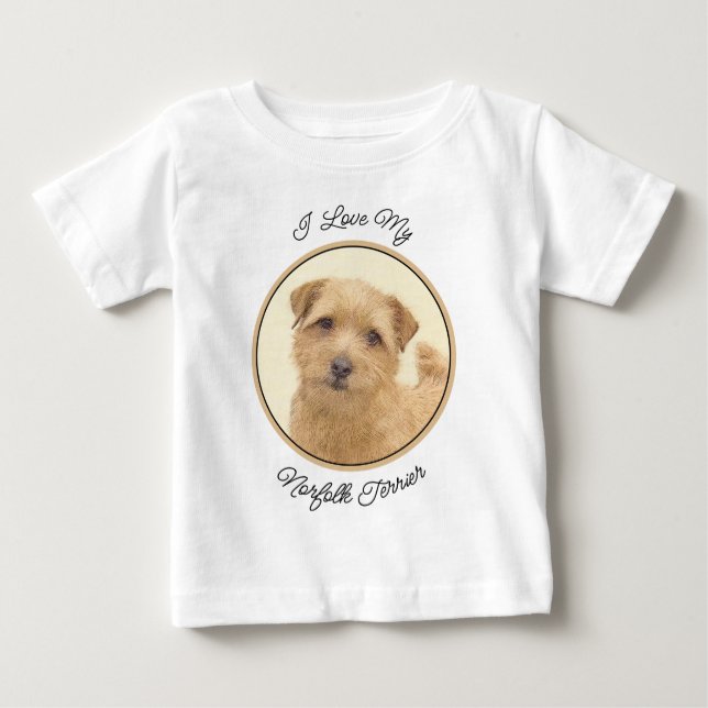 Norfolk Terrier Painting - Original Dog Art Baby T-Shirt (Front)