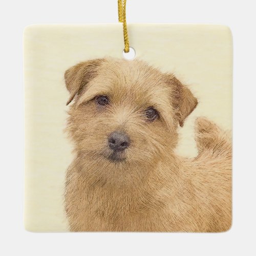 Norfolk Terrier Painting _ Original Dog Art Ceramic Ornament