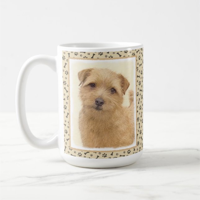 Norfolk Terrier Painting - Original Dog Art Coffee Mug (Left)