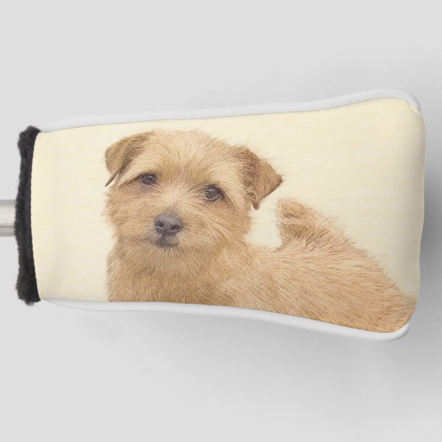 Norfolk Terrier Painting - Original Dog Art Golf Head Cover (Front)
