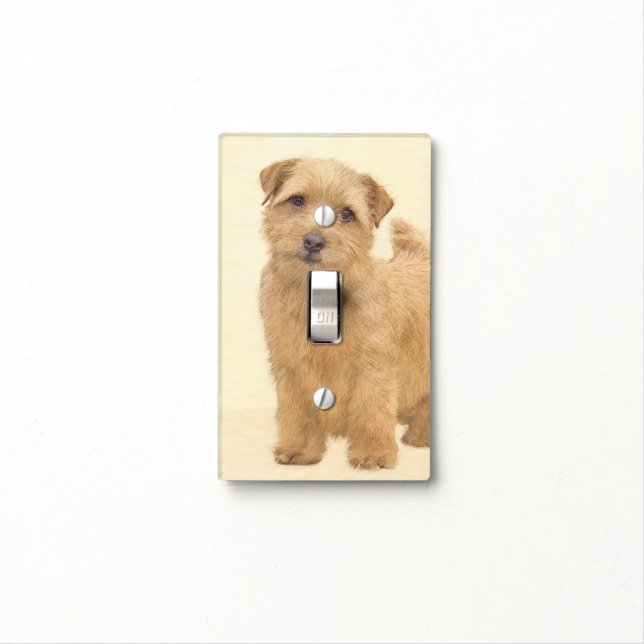 Norfolk Terrier Painting - Original Dog Art Light Switch Cover (In Situ)