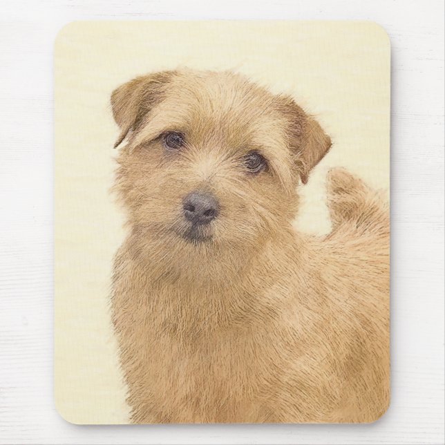 Norfolk Terrier Painting - Original Dog Art Mouse Pad (Front)