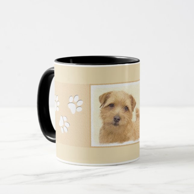 Norfolk Terrier Painting - Original Dog Art Mug (Front Left)