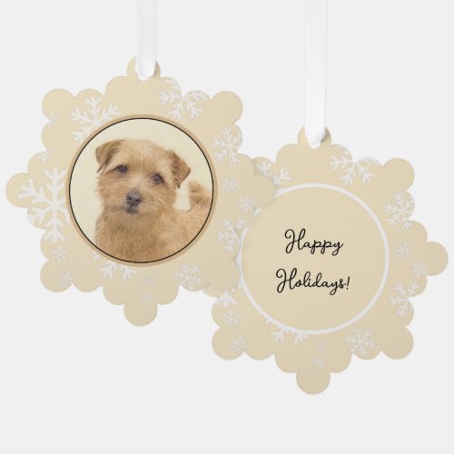 Norfolk Terrier Painting _ Original Dog Art Ornament Card