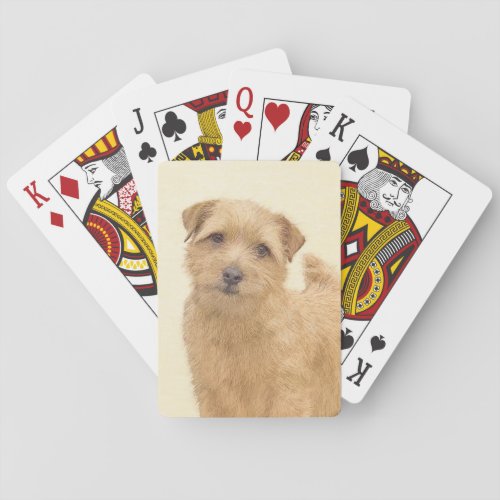 Norfolk Terrier Painting _ Original Dog Art Playing Cards