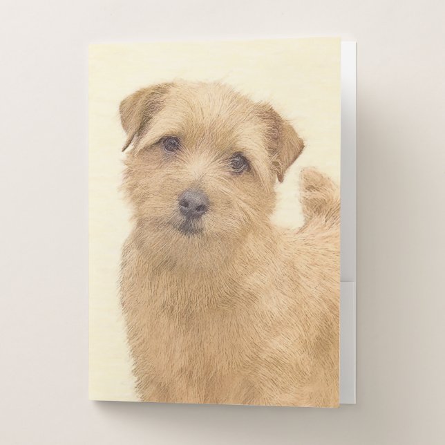 Norfolk Terrier Painting - Original Dog Art Pocket Folder (Front)