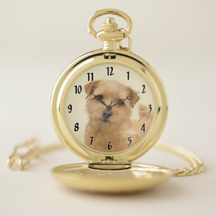 Norfolk Terrier Painting - Original Dog Art Pocket Watch