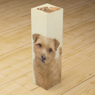 Norfolk Terrier Painting - Original Dog Art Wine Box